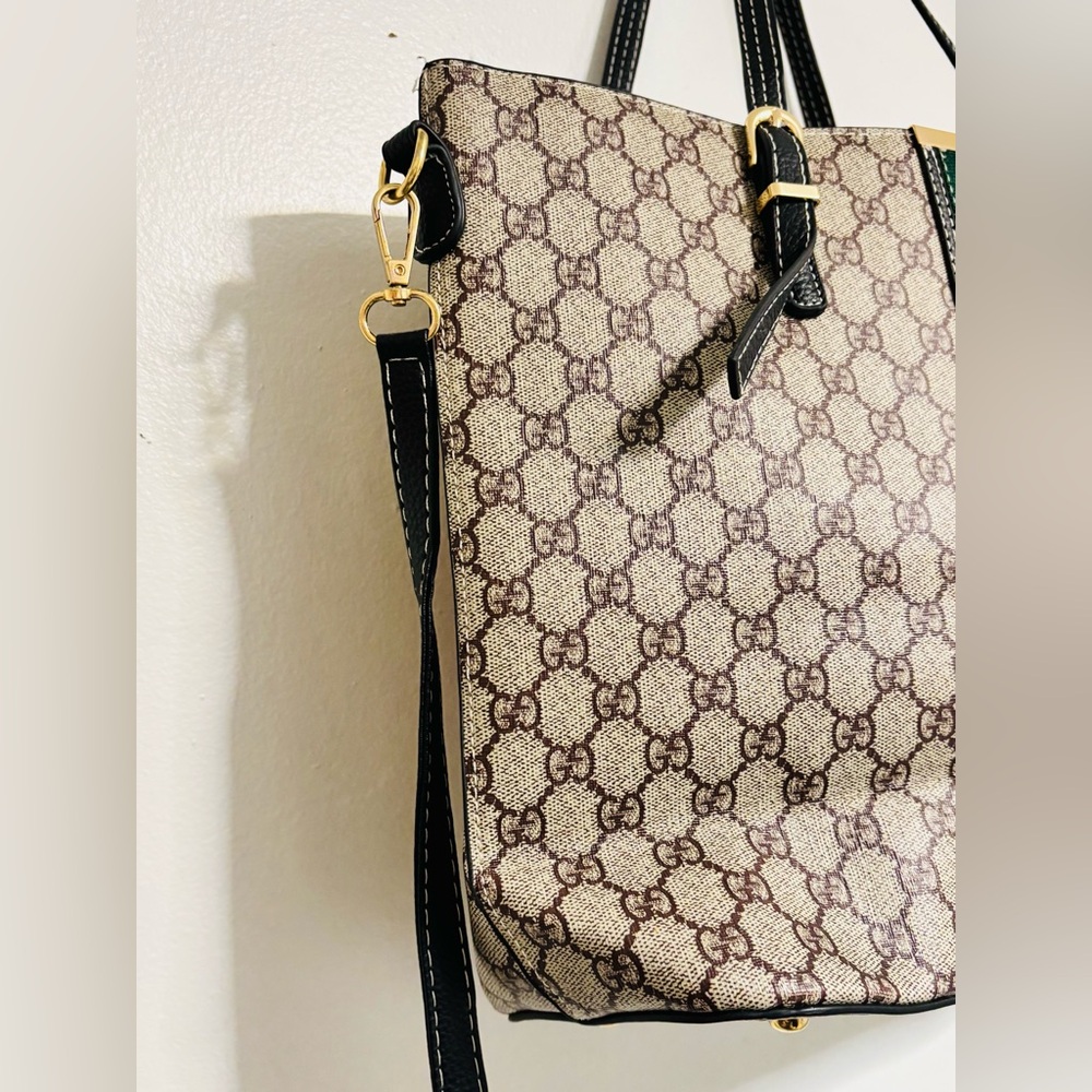 GUCCI Ophidia medium leather-trimmed printed coated-canvas tote - Picture 6 of 11